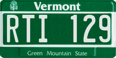 VT license plate RTI129