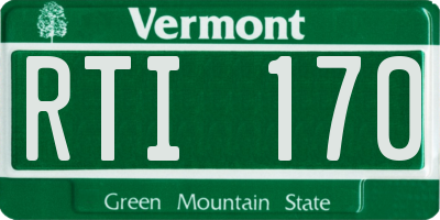 VT license plate RTI170