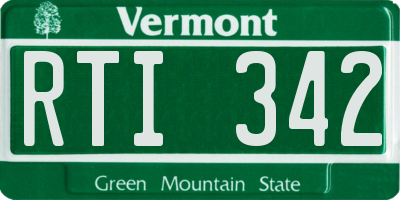 VT license plate RTI342