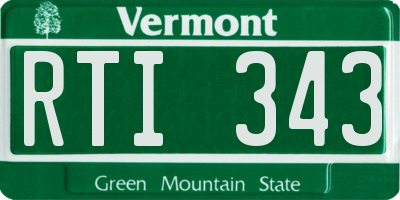 VT license plate RTI343