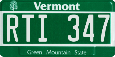 VT license plate RTI347