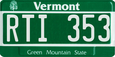 VT license plate RTI353