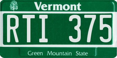 VT license plate RTI375