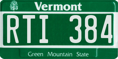 VT license plate RTI384