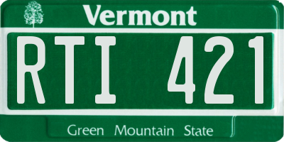 VT license plate RTI421