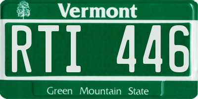 VT license plate RTI446