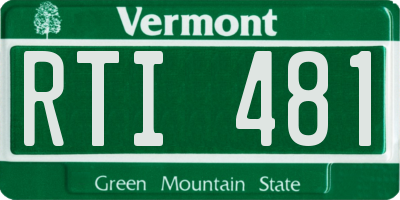 VT license plate RTI481