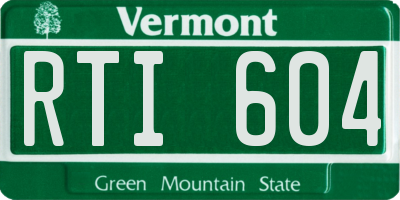 VT license plate RTI604