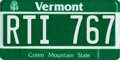 VT license plate RTI767