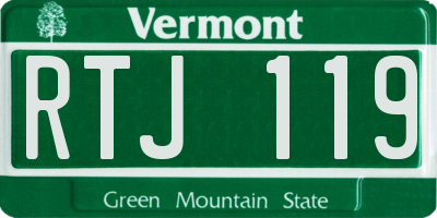 VT license plate RTJ119