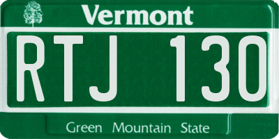VT license plate RTJ130
