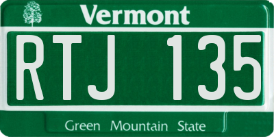 VT license plate RTJ135