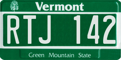 VT license plate RTJ142