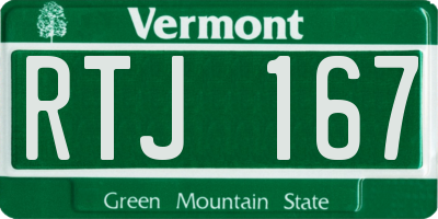 VT license plate RTJ167