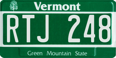 VT license plate RTJ248