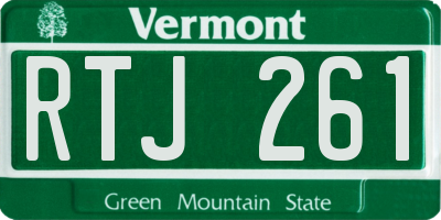 VT license plate RTJ261