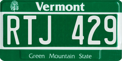 VT license plate RTJ429