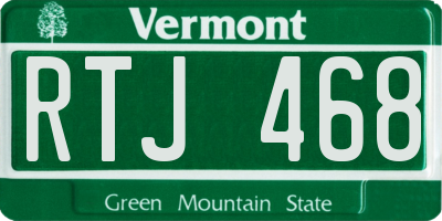 VT license plate RTJ468