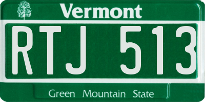 VT license plate RTJ513