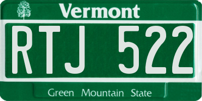 VT license plate RTJ522