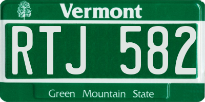 VT license plate RTJ582