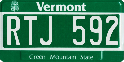 VT license plate RTJ592