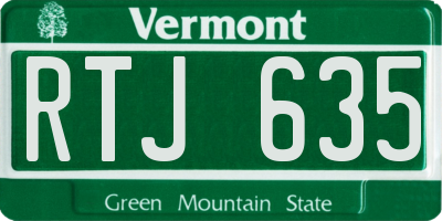 VT license plate RTJ635