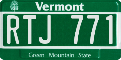 VT license plate RTJ771