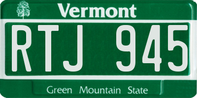 VT license plate RTJ945