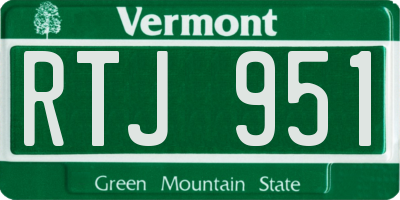 VT license plate RTJ951