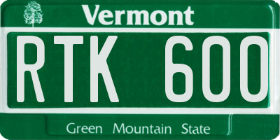 VT license plate RTK600