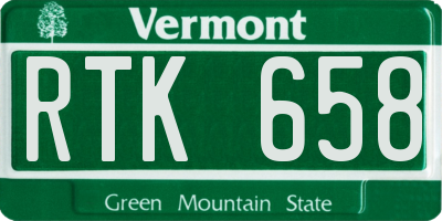 VT license plate RTK658