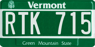 VT license plate RTK715