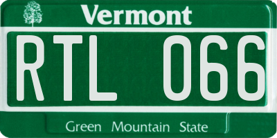 VT license plate RTL066