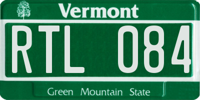 VT license plate RTL084