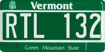 VT license plate RTL132