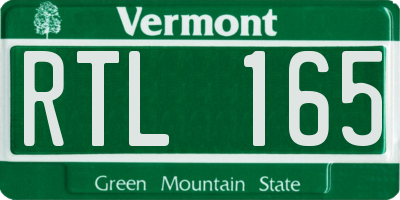 VT license plate RTL165
