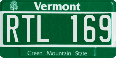VT license plate RTL169