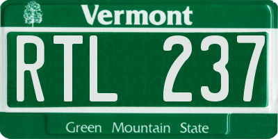 VT license plate RTL237