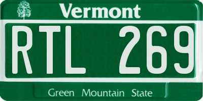 VT license plate RTL269