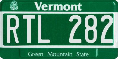 VT license plate RTL282