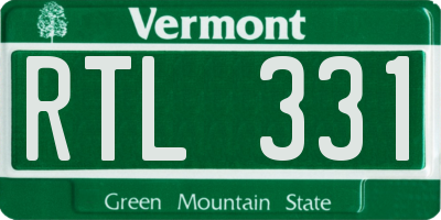 VT license plate RTL331