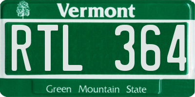 VT license plate RTL364