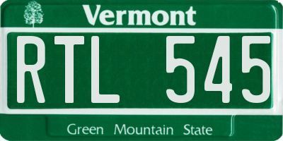 VT license plate RTL545