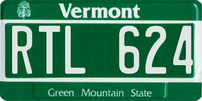 VT license plate RTL624