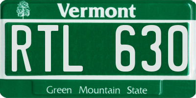 VT license plate RTL630