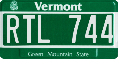VT license plate RTL744
