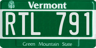 VT license plate RTL791