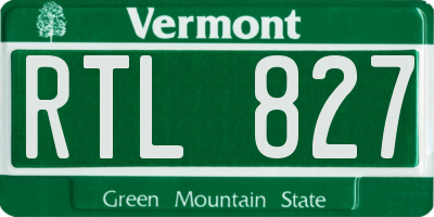 VT license plate RTL827