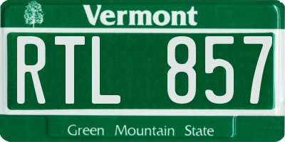 VT license plate RTL857
